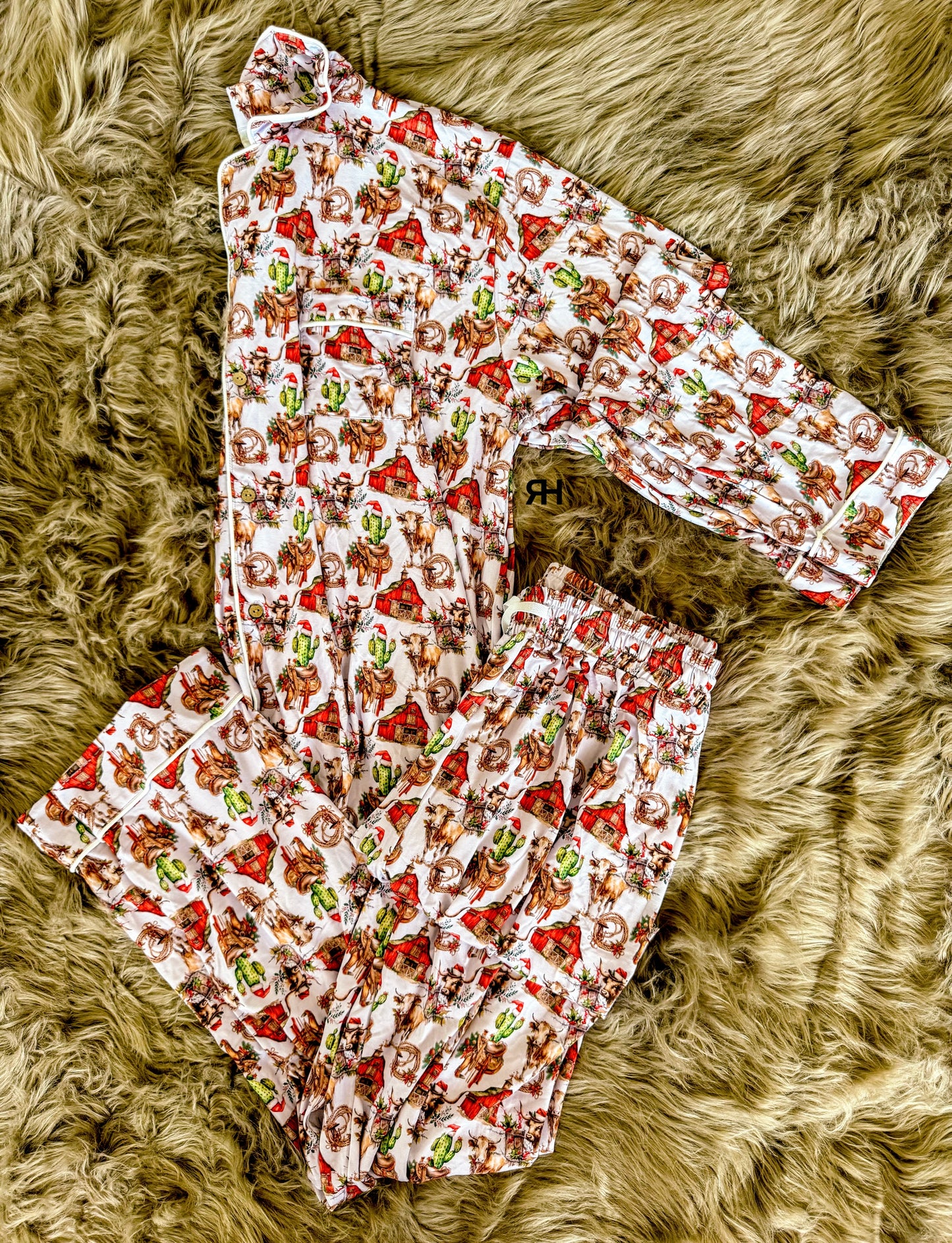 Christmas Jammies **LUXE ADULT BUTTON UP**