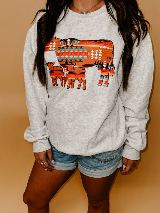 Aztec Cows Sweatshirt