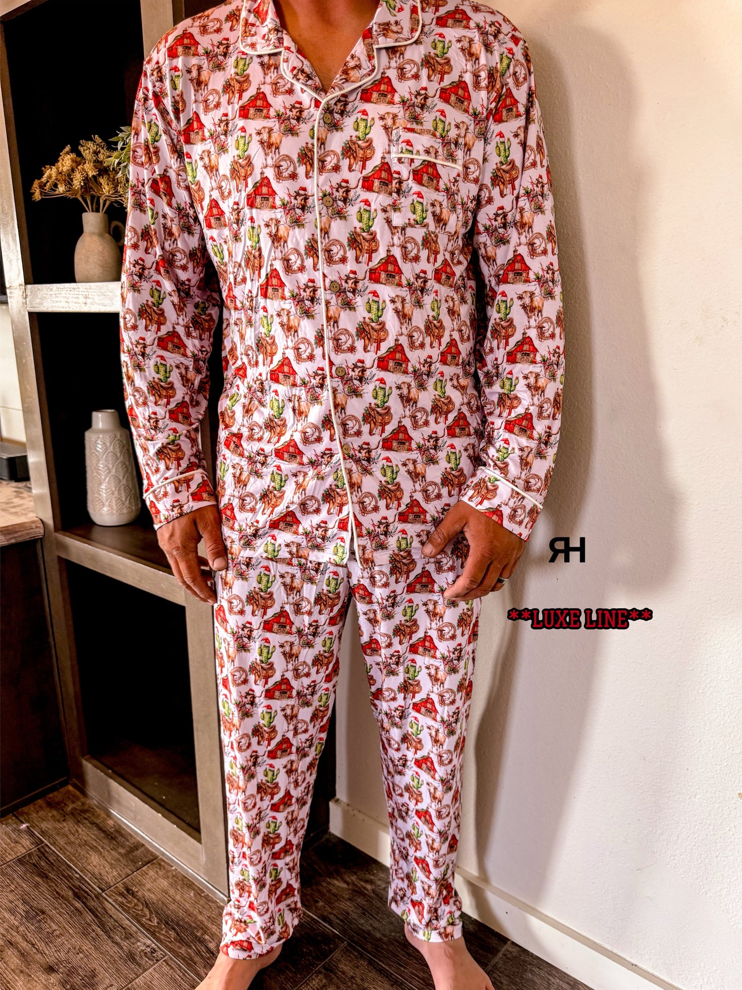 Christmas Jammies **LUXE ADULT BUTTON UP**
