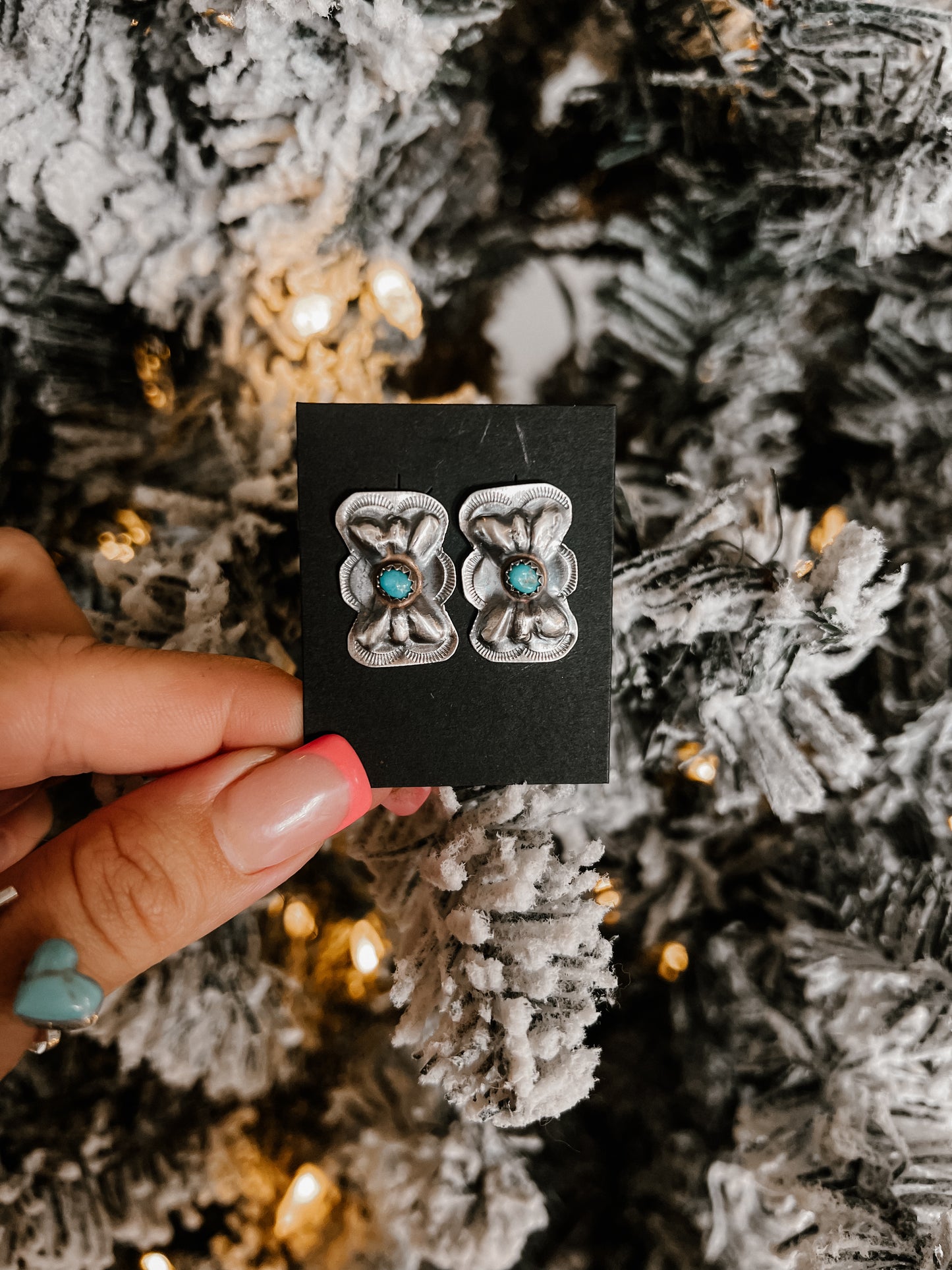 Authentic Turquoise Concho Earrings