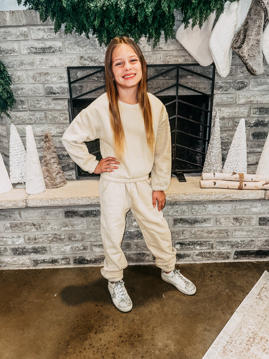 Kinsley Kids 2 Piece Jogger Set [Light Mocha]