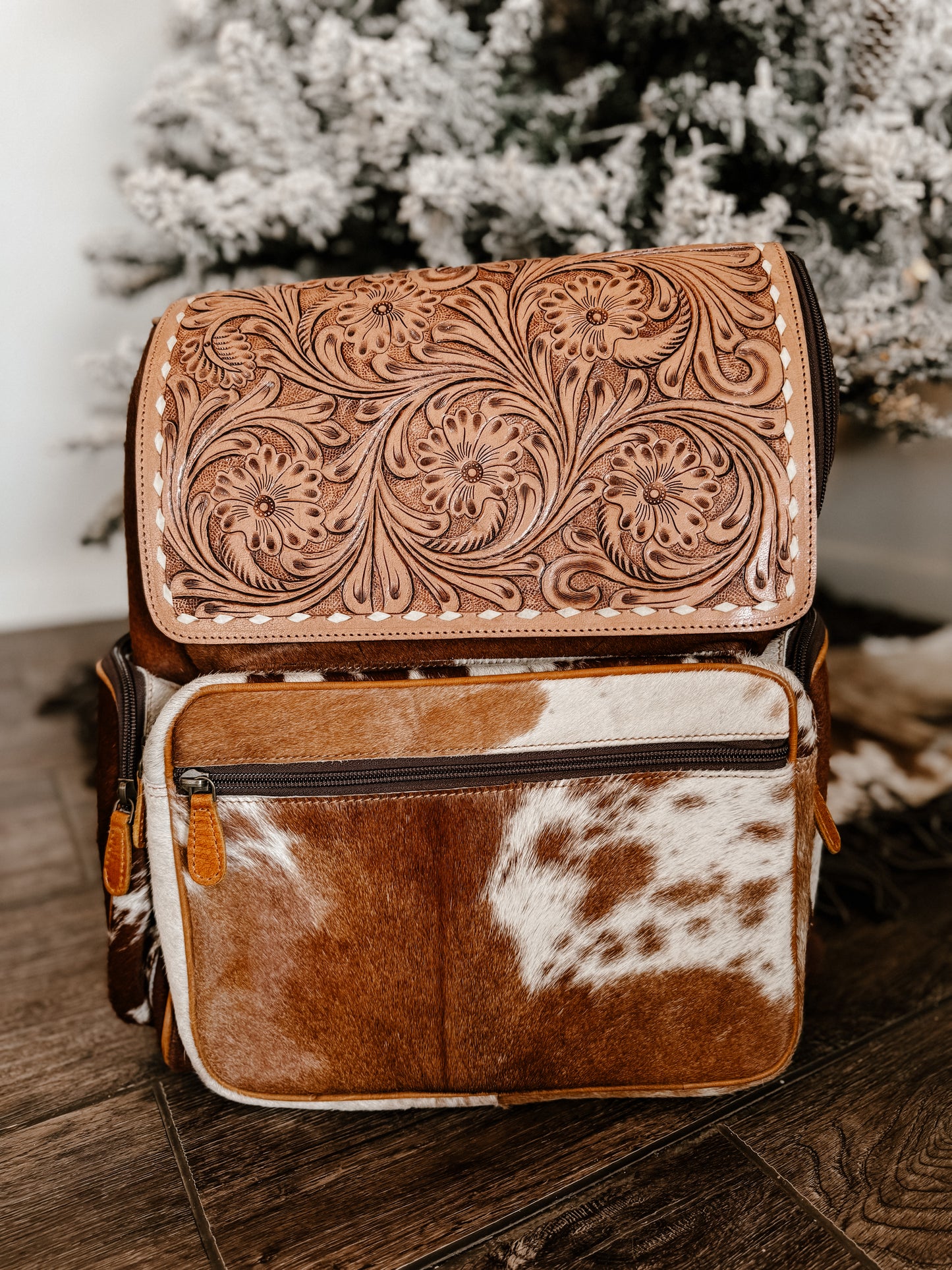 Tooled Leather Backpack #3