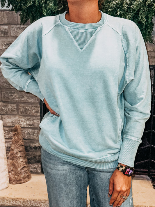 Halo French Terry Pullover [Dusty Teal]