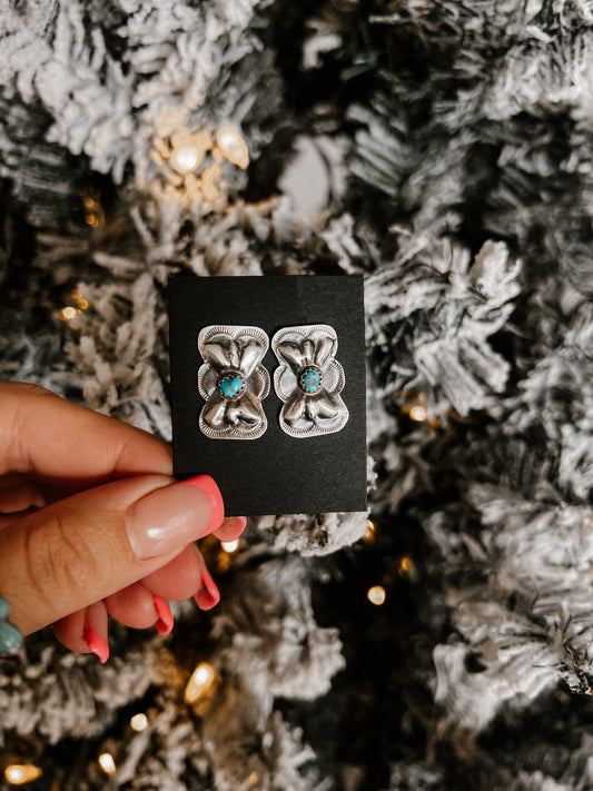 Authentic Turquoise Concho Earrings