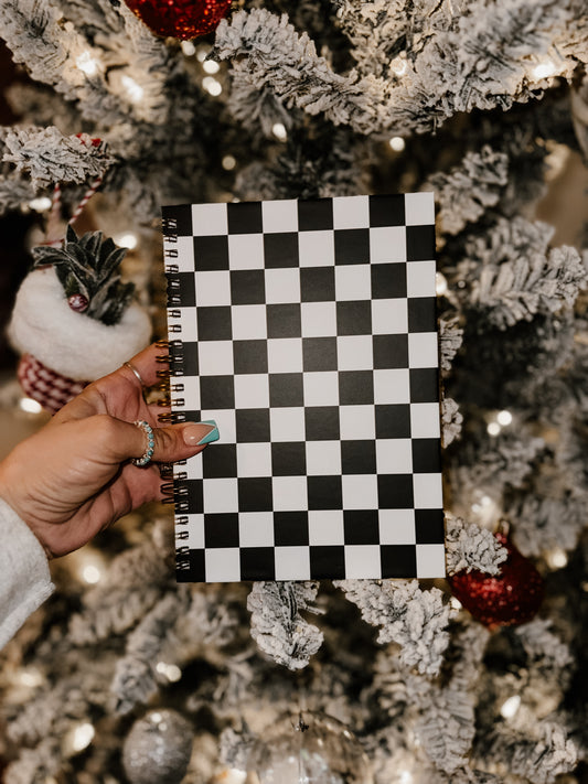 Cutesy Notebook [Black Checkered]