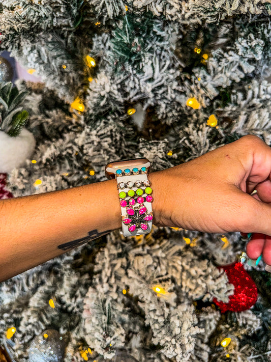 Pink Opal Cluster Watch Band Pendant
